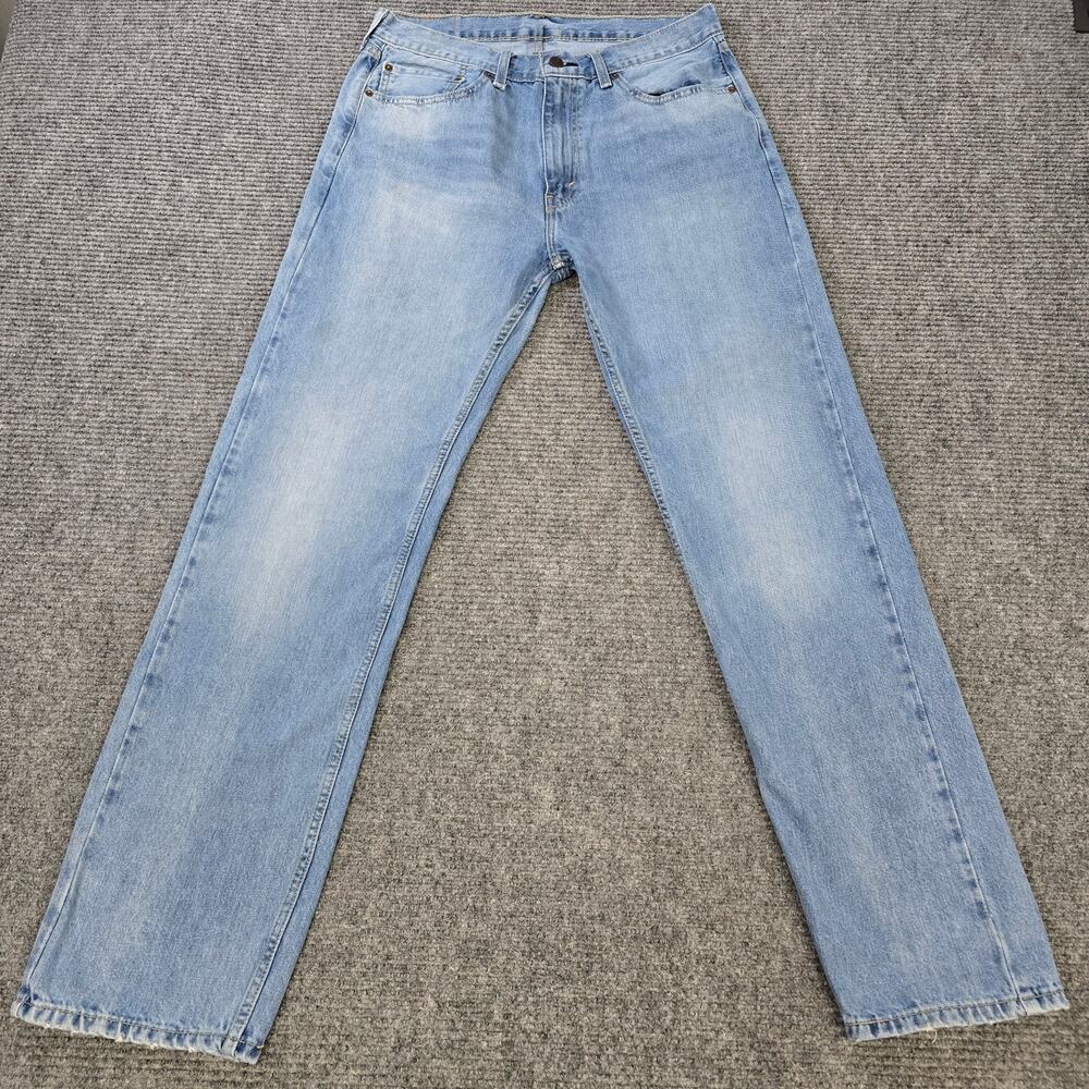 Levi's 505 Jeans Mens 36x34 Light Wash Straight Regular Fit Button Fly